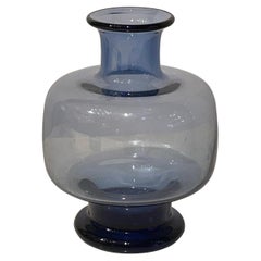 Blue Glass Finial Shape Vase, Denmark, Mid Century