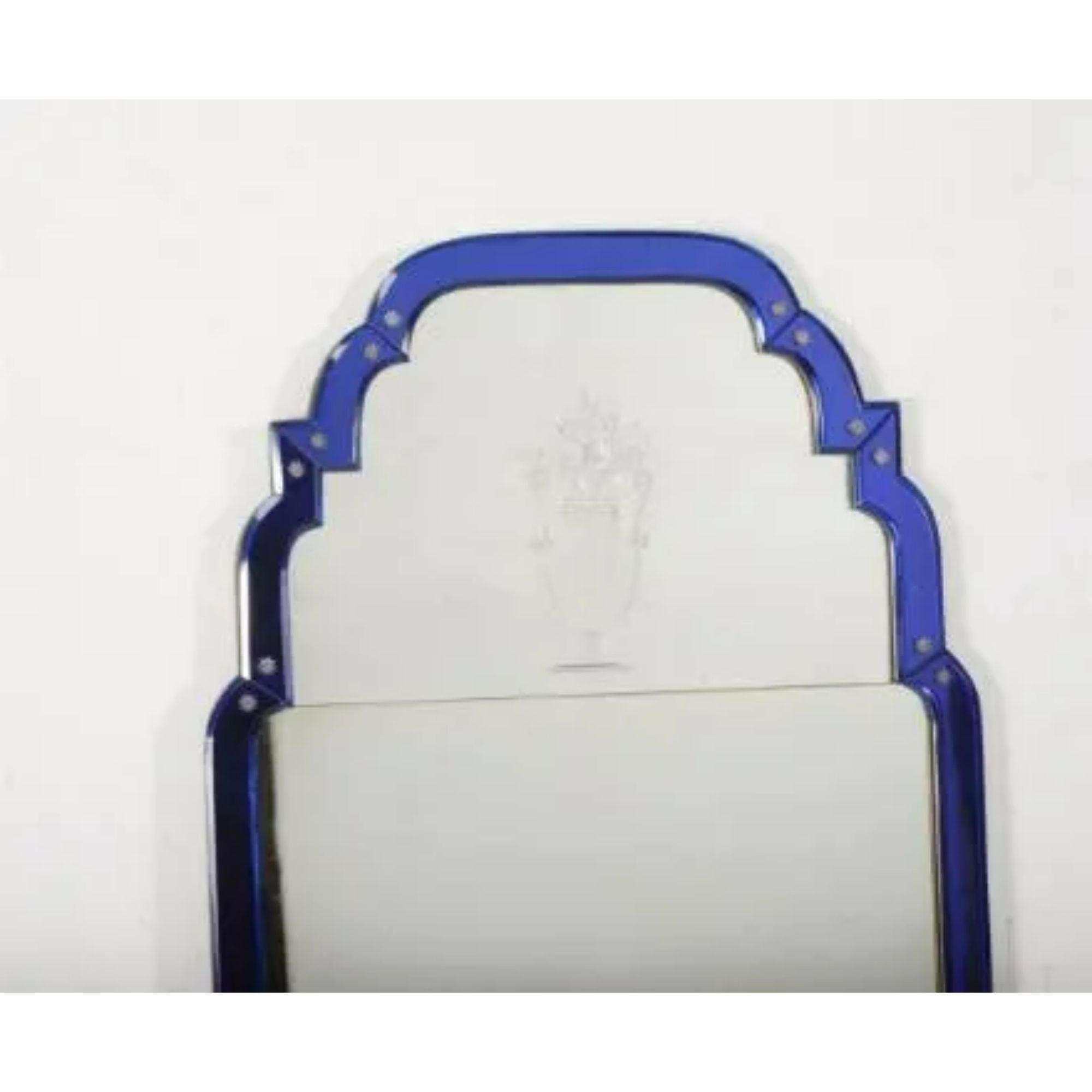 Blue glass framed Pier mirror

Dimensions: 101 x 57 cm.