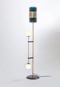 Blue Glass Lizak Floor Lamp by Bert Frank