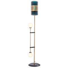 Blue Glass Lizak Floor Lamp by Bert Frank