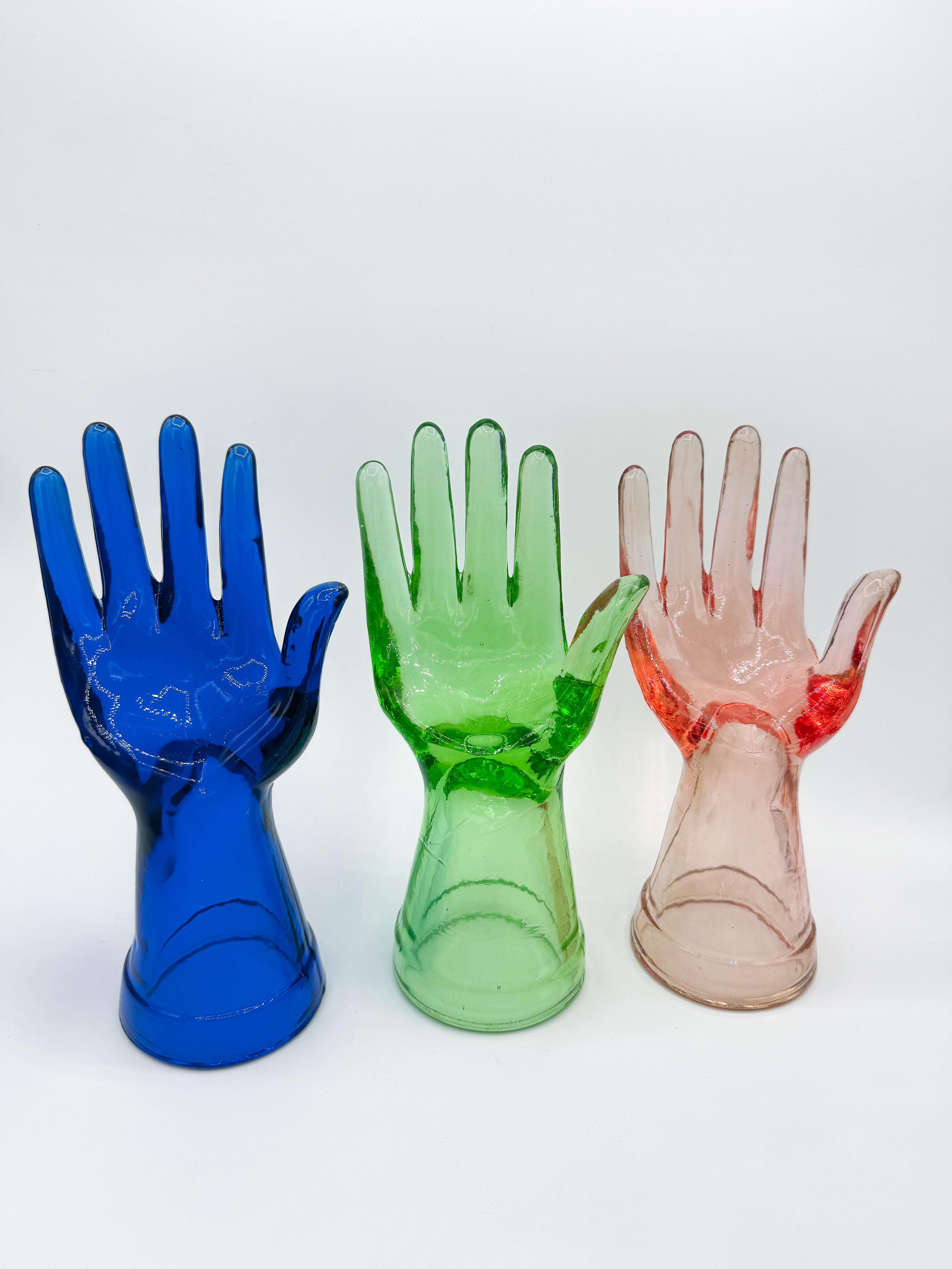 Maniquí de cristal azul Mano de exhibición Años 60 Vidrio en venta