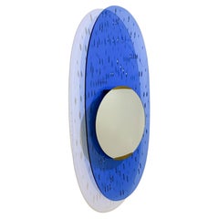 Espejo de cristal azul de Ettore Sottsass para Santambrogio & De Berti, Italia, años 50