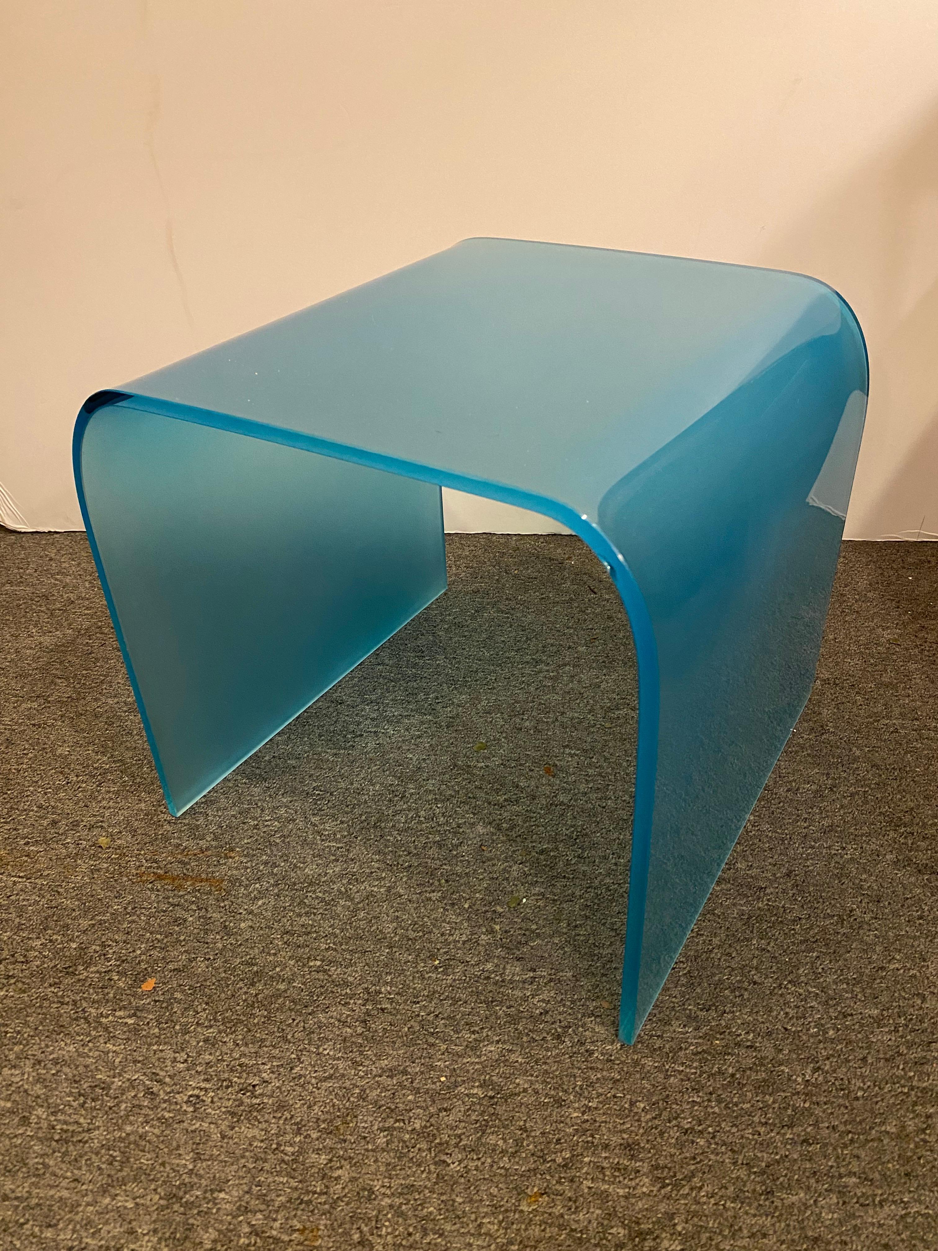 Slag Glass Blue Glass nesting tables For Sale