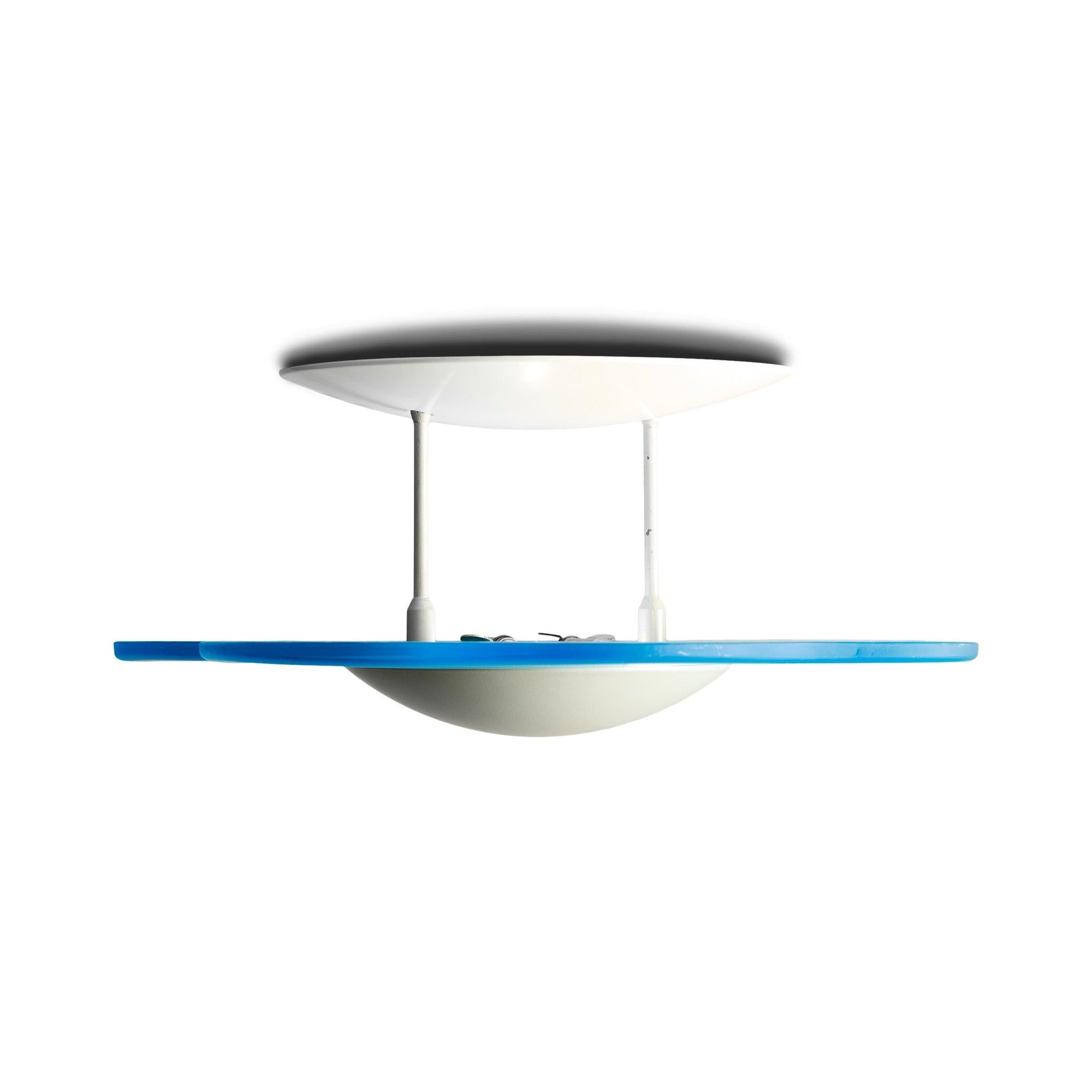 Italiano Lampada a sospensione in vetro blu per AND Light in vendita