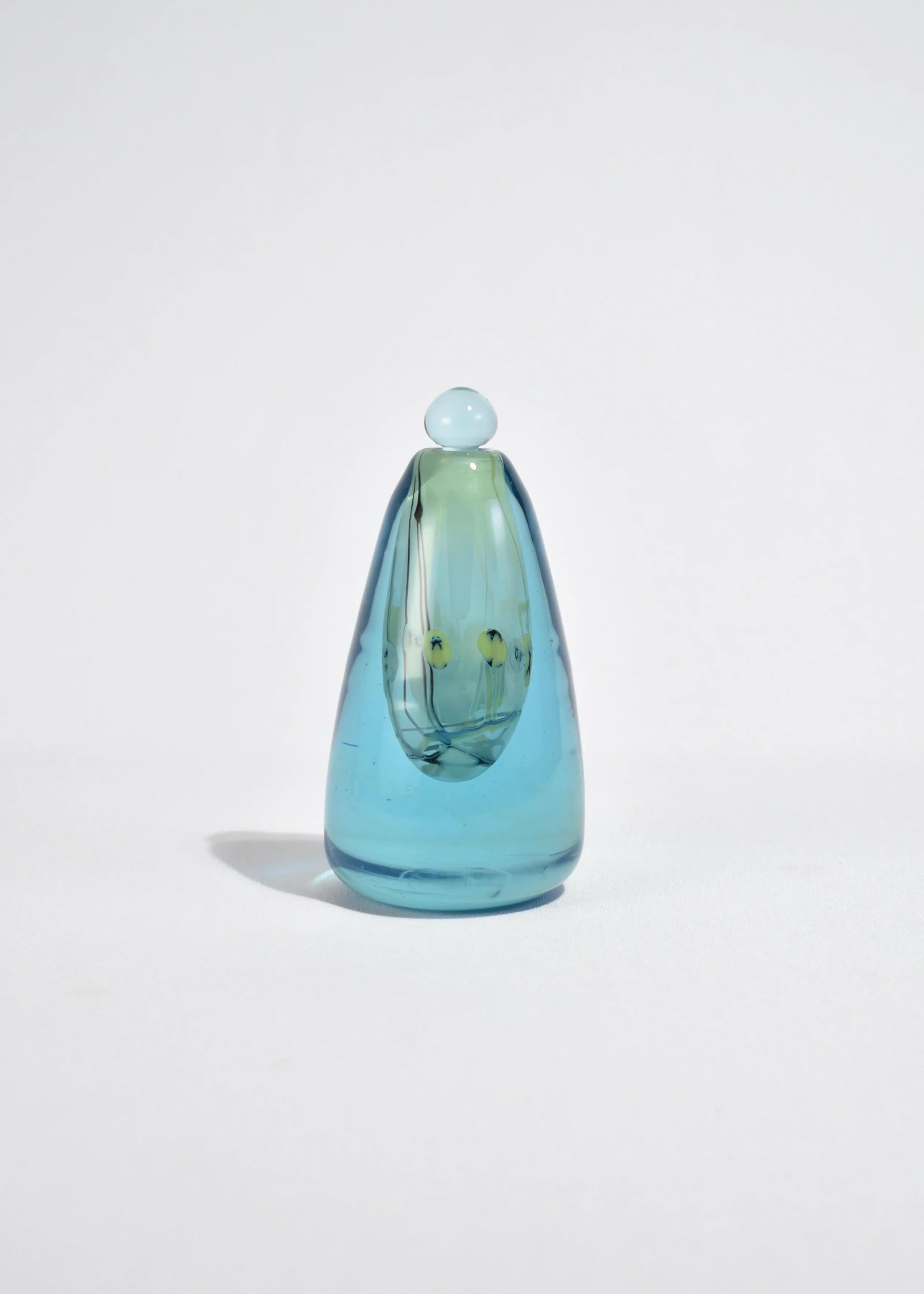 Hand-Crafted Blue Glass Perfume Bottle