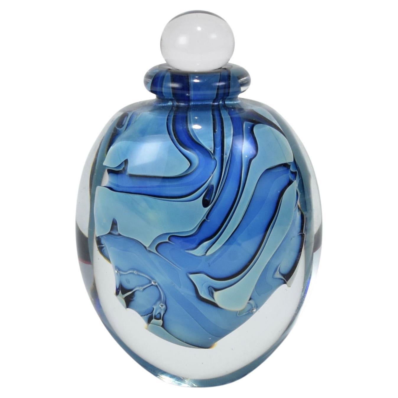 Blue Glass Perfume Bottle For Sale at 1stDibs