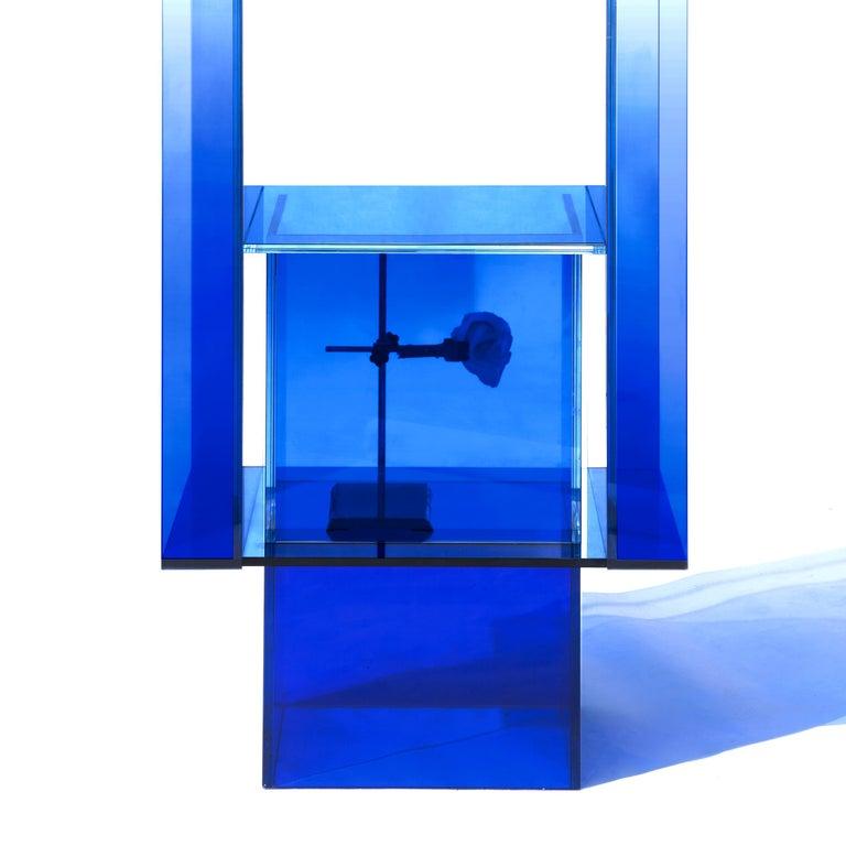 blue acrylic shelf