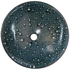 Blue Glass Sink with Rain Drop Pattern, Planter