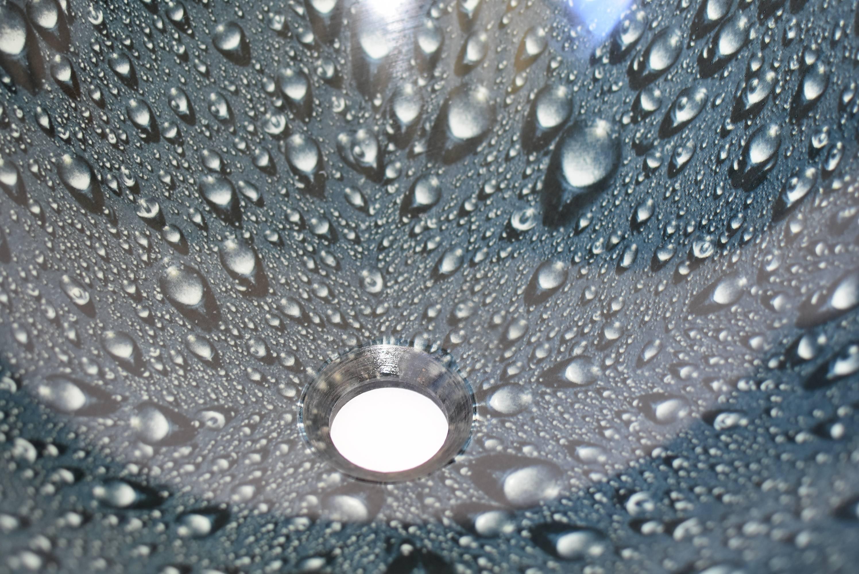 Blue Glass Sink with Rain Drop Pattern, Planter 5