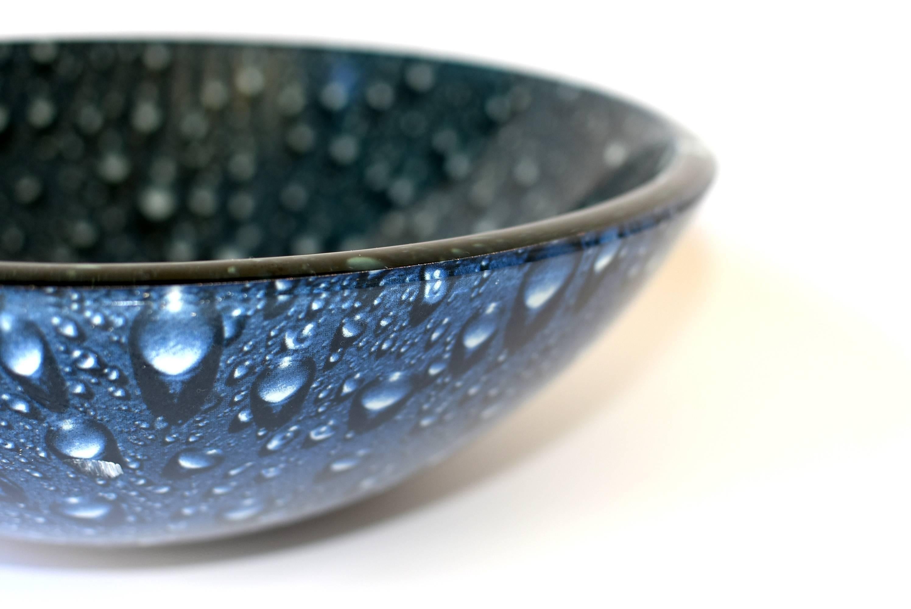 Blue Glass Sink with Rain Drop Pattern, Planter 6