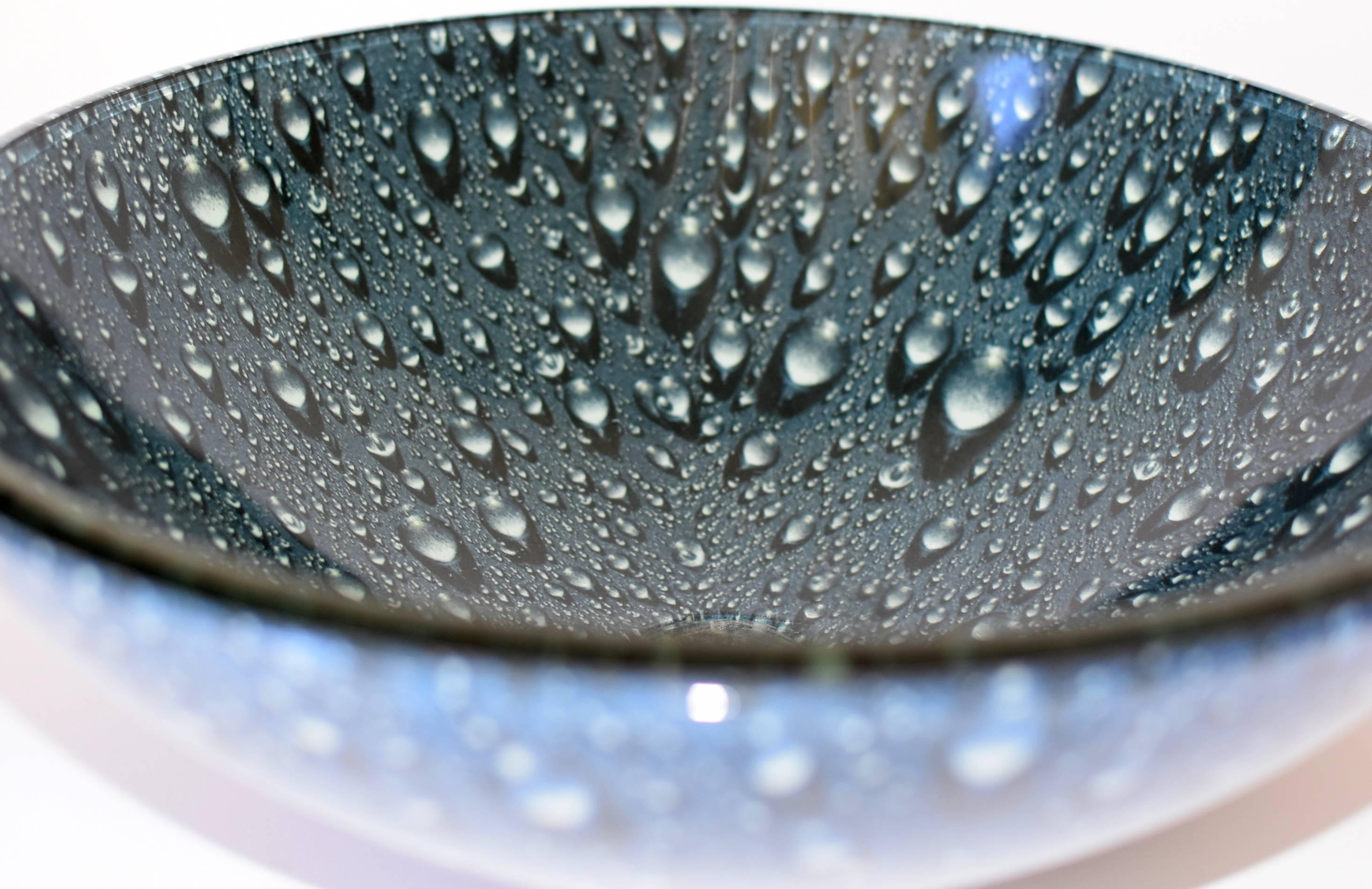 Blue Glass Sink with Rain Drop Pattern, Planter 7