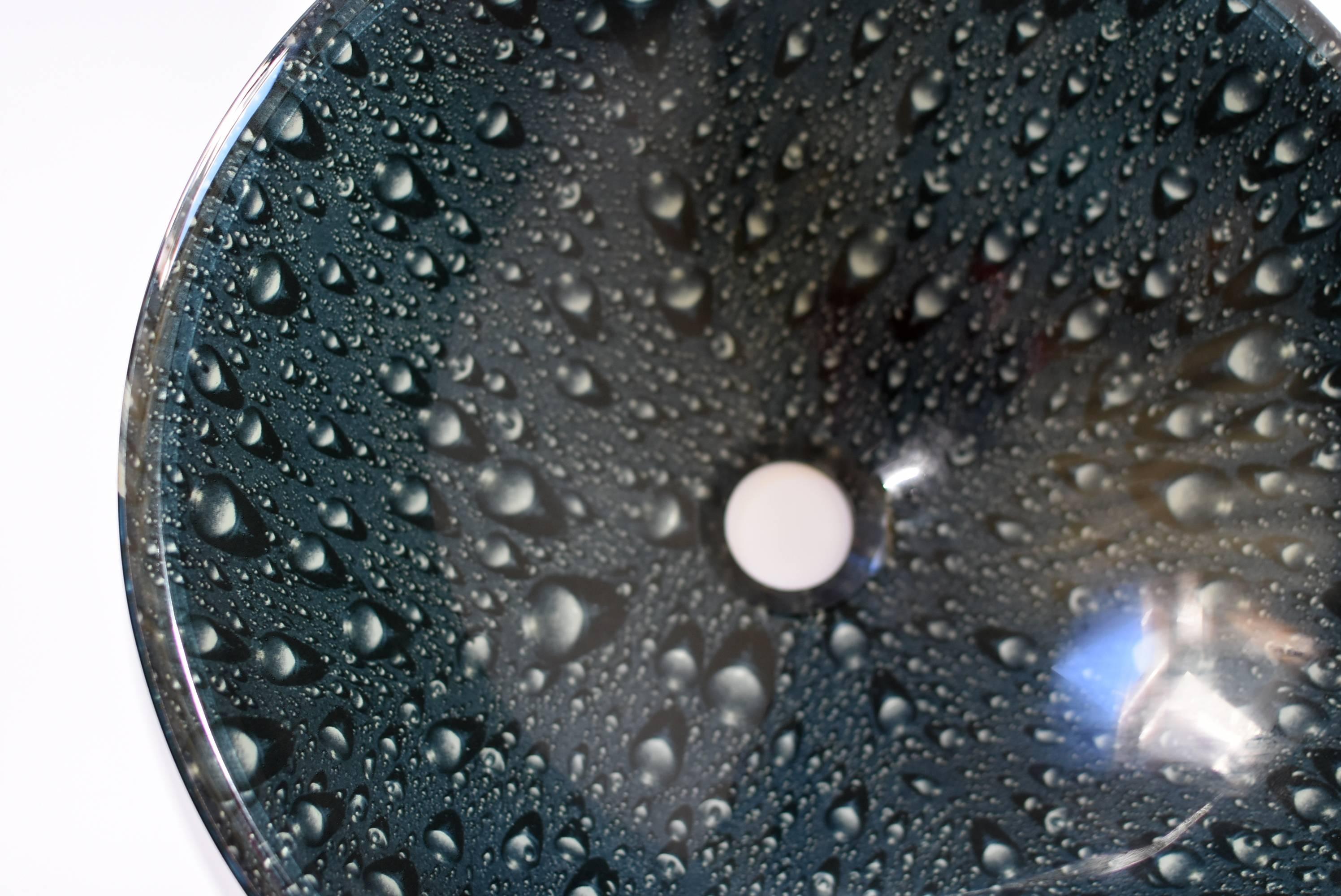 Blue Glass Sink with Rain Drop Pattern, Planter 1