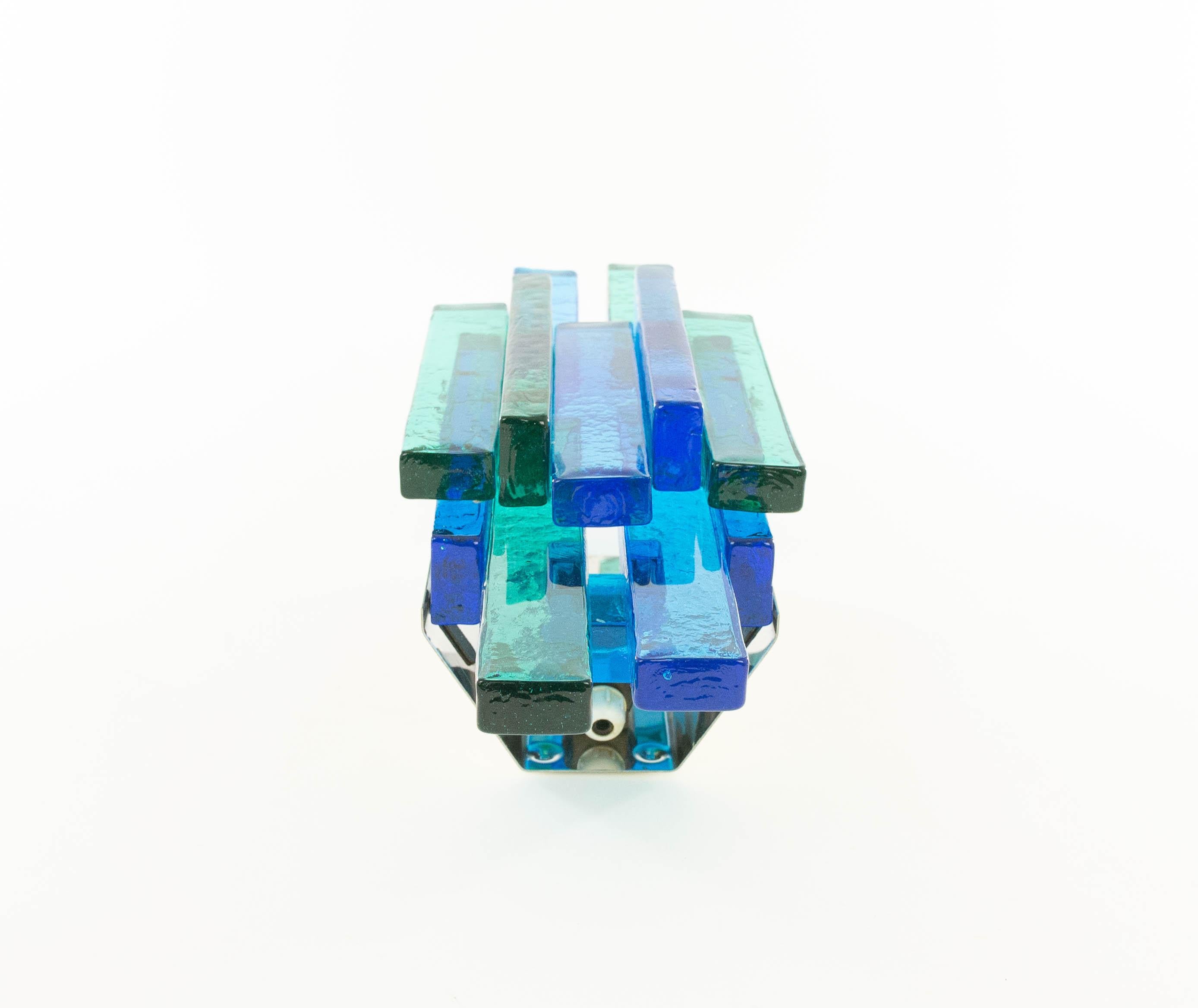 Blue Glass Skulptur Lampet Wall Lamp by Svend Aage Holm Sørensen, 1960s For Sale 1