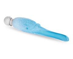 Blue Glass Swan Perfume Bottle