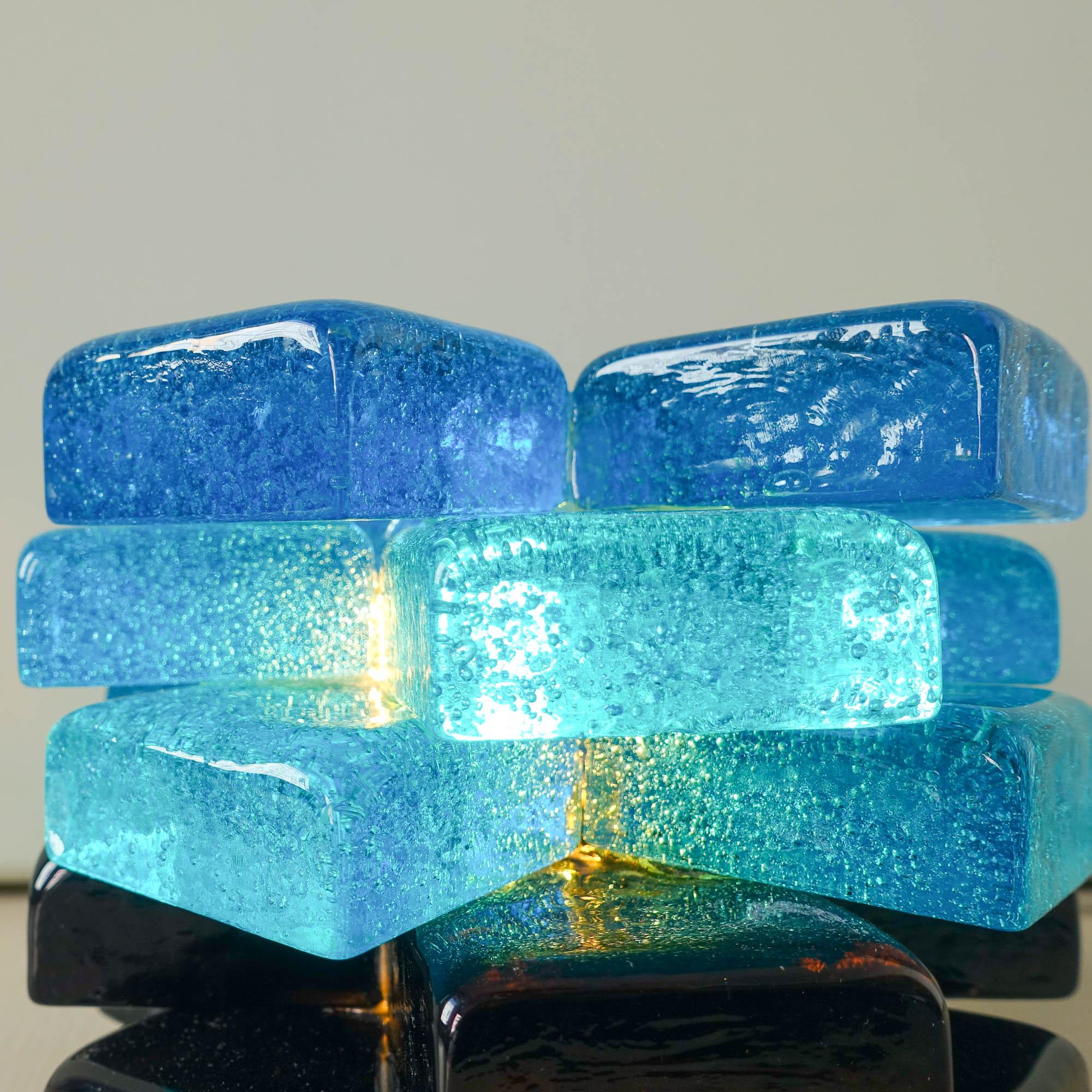 Blue Glass Table Lamp by Albano Poli for Poliarte, 1970's 7