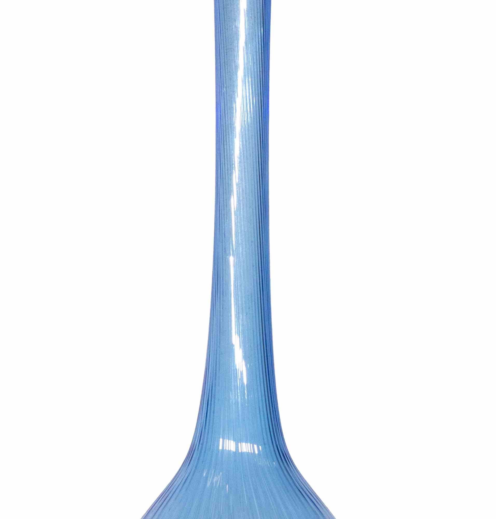 Italian Blue Glass Vase, 1970s
