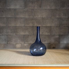 Blaue Glasvase von Claude Morin, Frankreich, 1970er Jahre