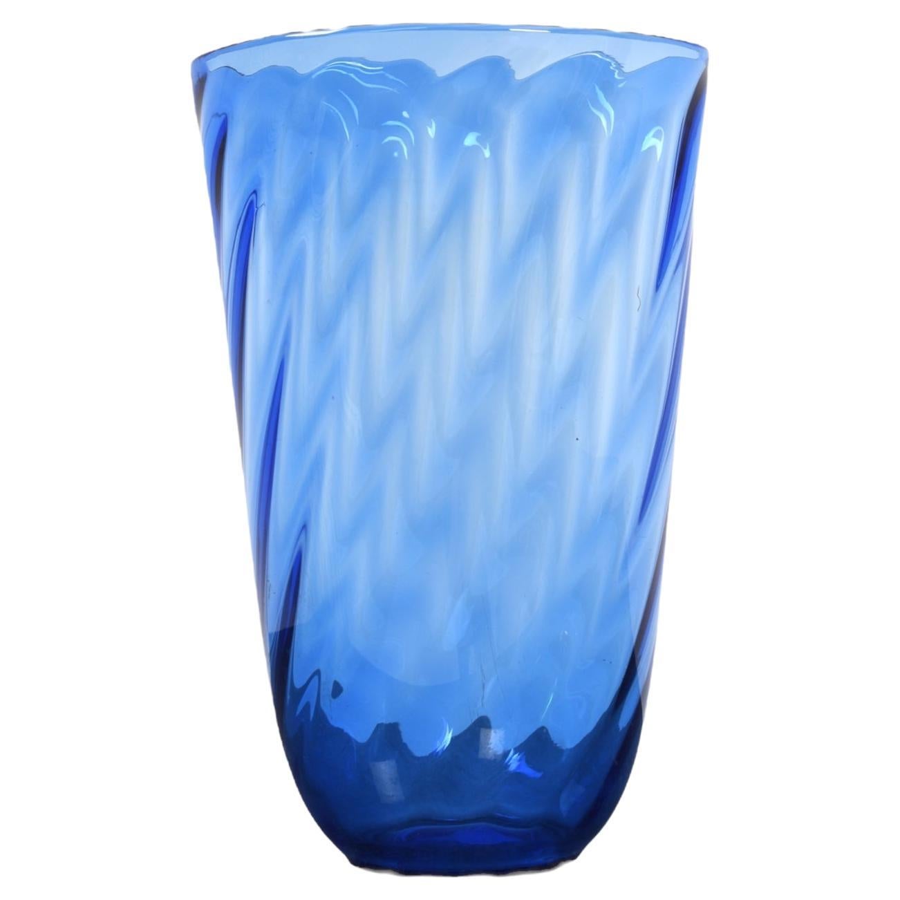 Blue glass vase by Monica Bratt for Reijmyre Glasbruk, 1930s