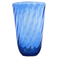 Vase en verre bleu de Monica Bratt pour Reijmyre Glasbruk, années 1930