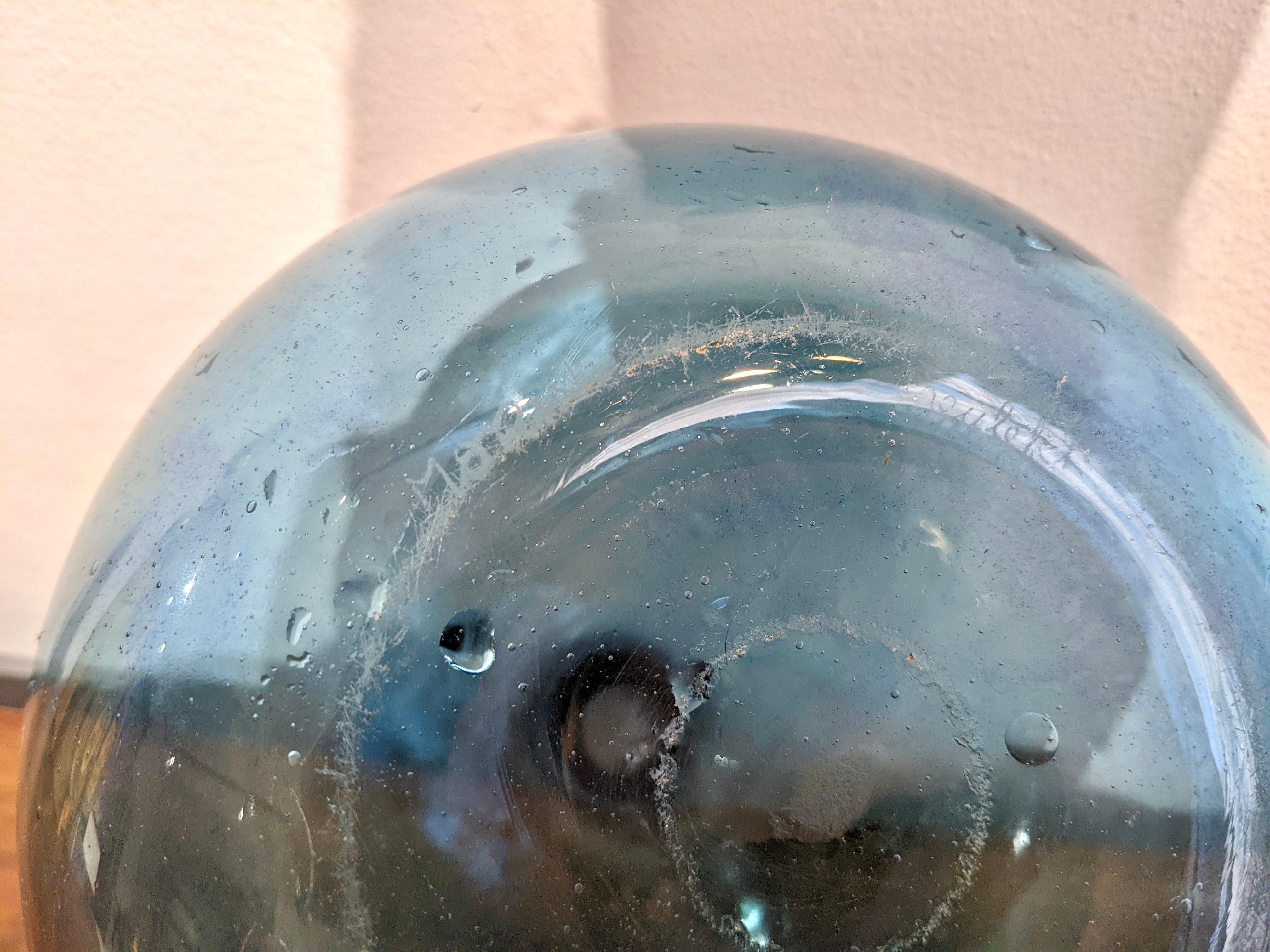 Blue glass vase, Claude Morin For Sale 1