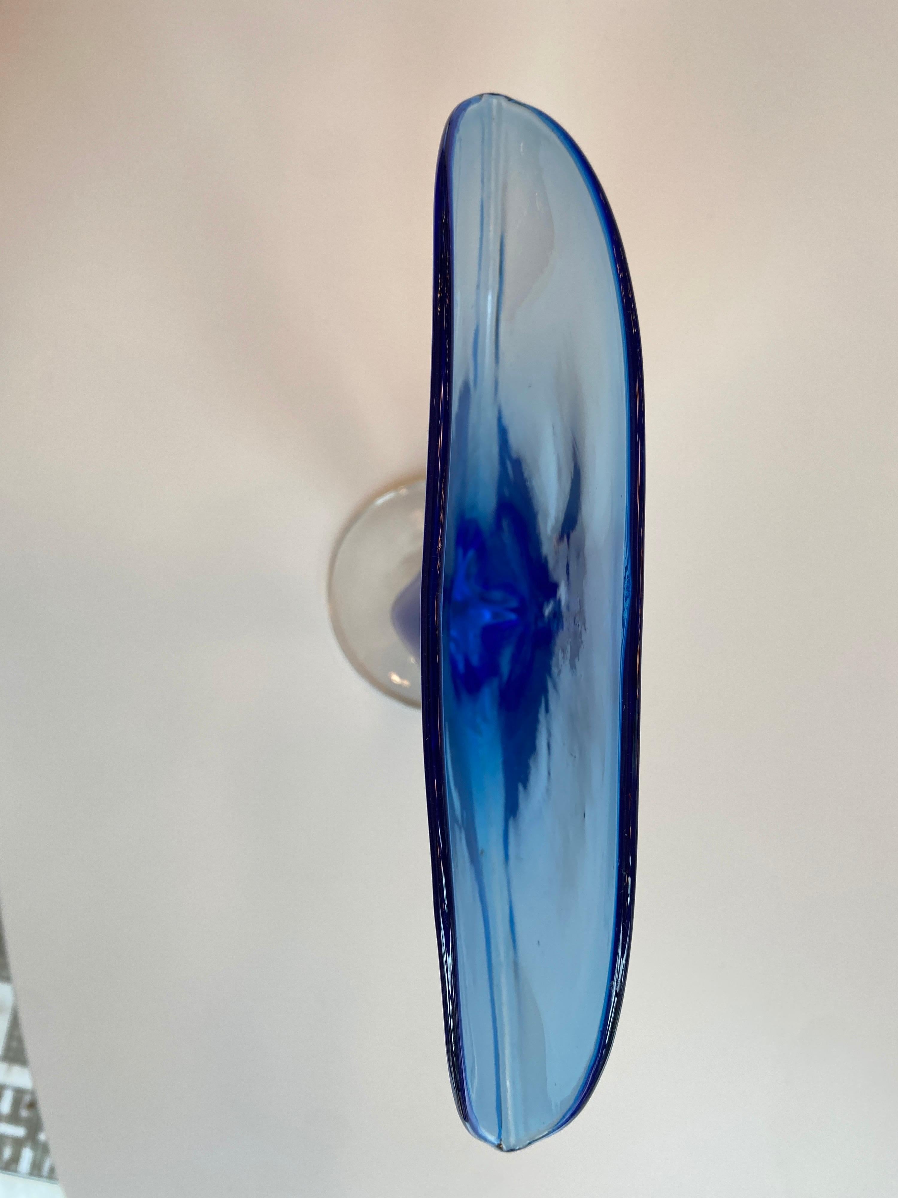 Contemporary Blue Glass Vase