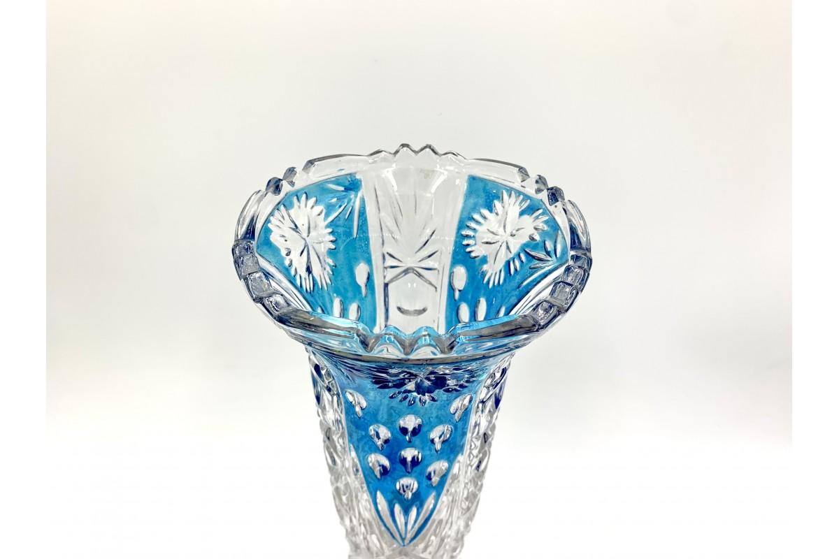Mid-Century Modern Blue Glass Vase, Huta Anna, Germany, 1970s For Sale
