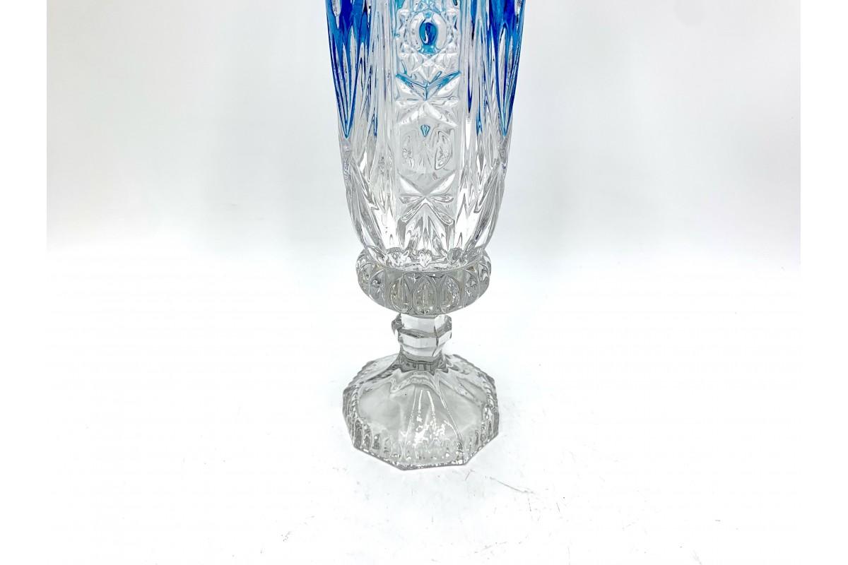 Late 20th Century Blue Glass Vase, Huta Anna, Germany, 1970s For Sale
