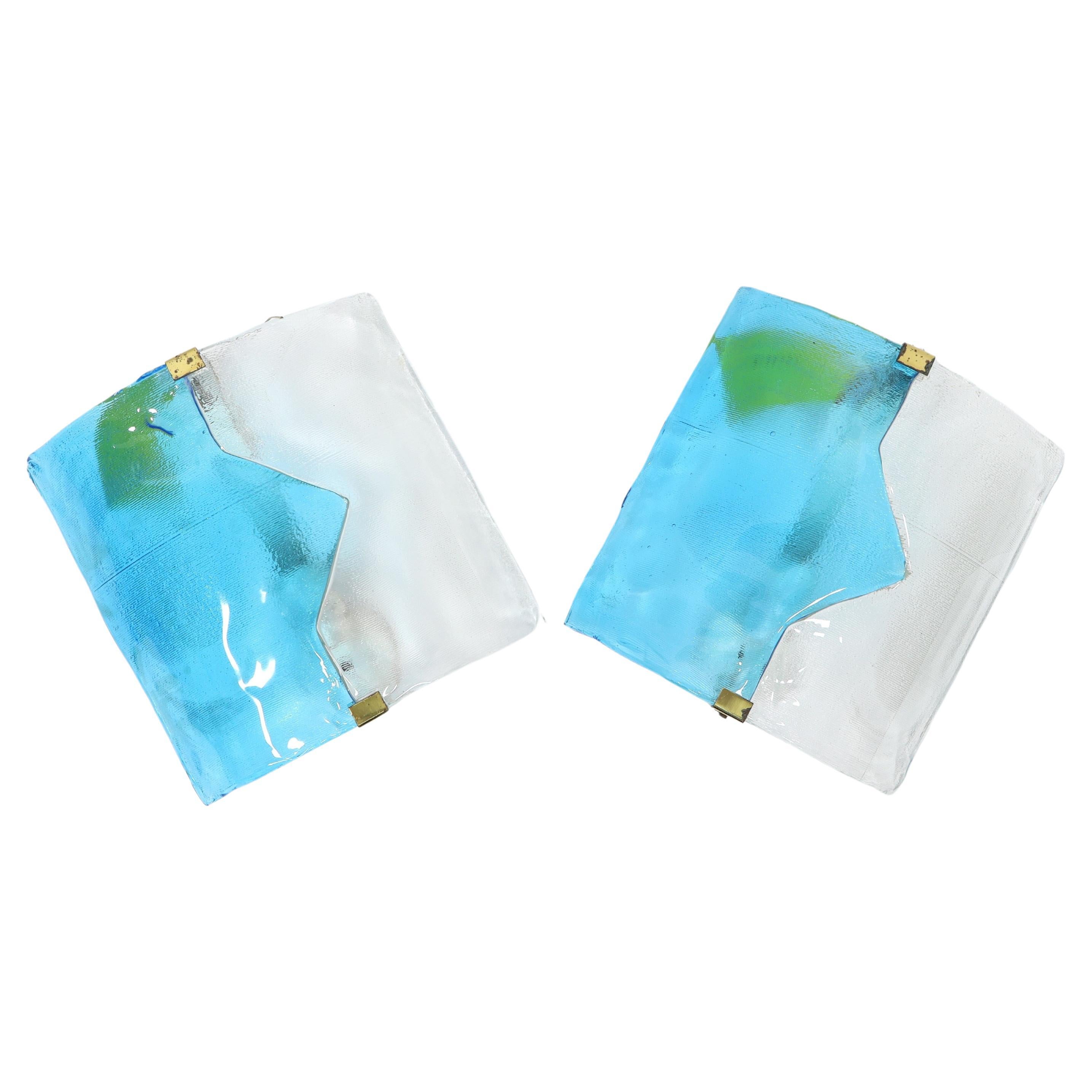 Blue Glass Wall Sconces