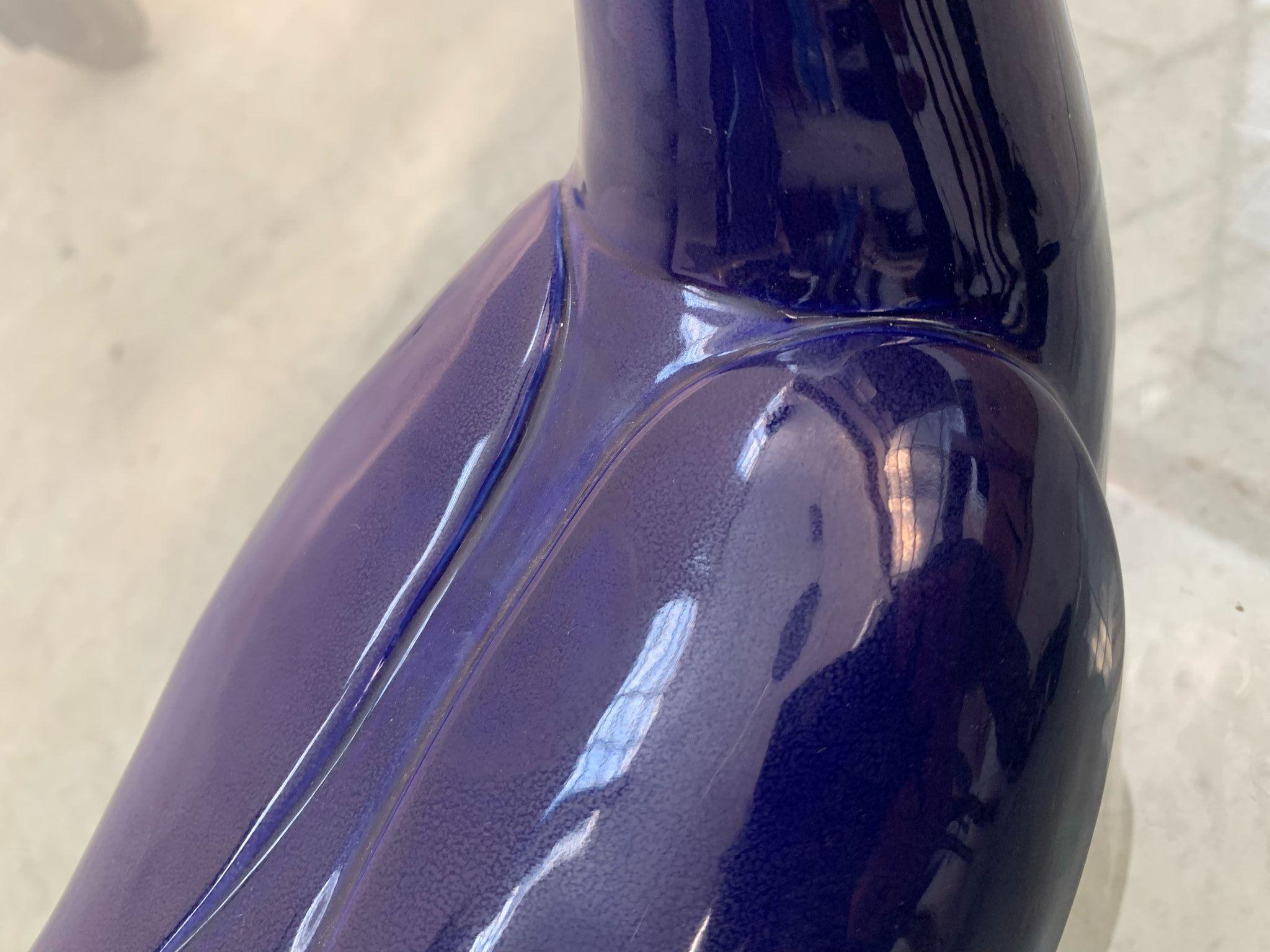 Ceramica Blue glazed ceramic dove, Italy, 1970s in vendita