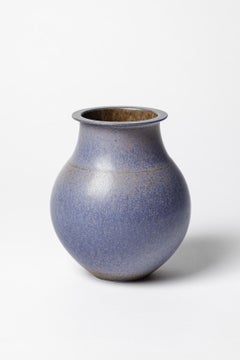Blue glazed ceramic vase by Robert Deblander, circa 1990.