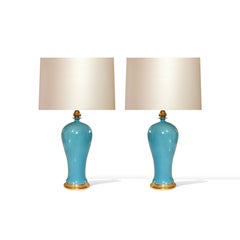 Blue Glazed Porcelain Lamps