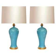 Blue Glazed Porcelain Lamps