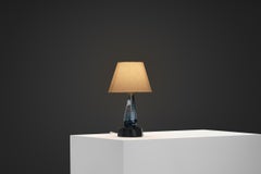 Blue Glazed Stoneware Table Lamp by Ernst Keramik, Denmark ca 1960s