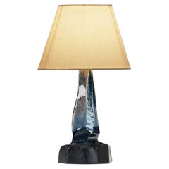 Blue Glazed Stoneware Table Lamp by Ernst Keramik, Denmark ca 1960s