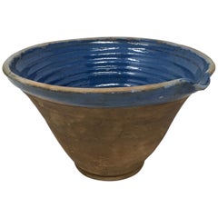 Blue Glazed Terracotta Bowl
