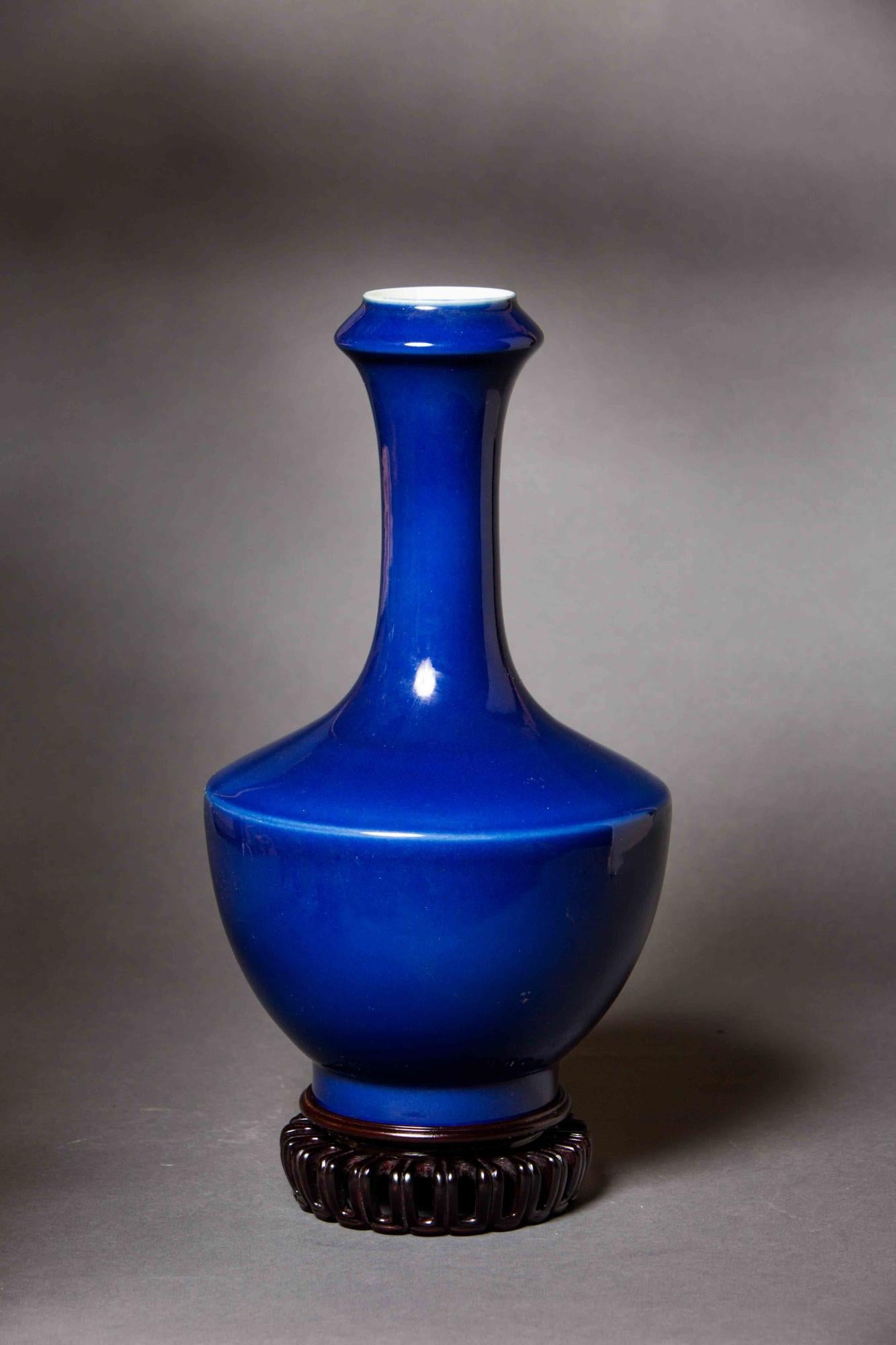 Ceramic Blue Glazed Vase 1900 Chinese