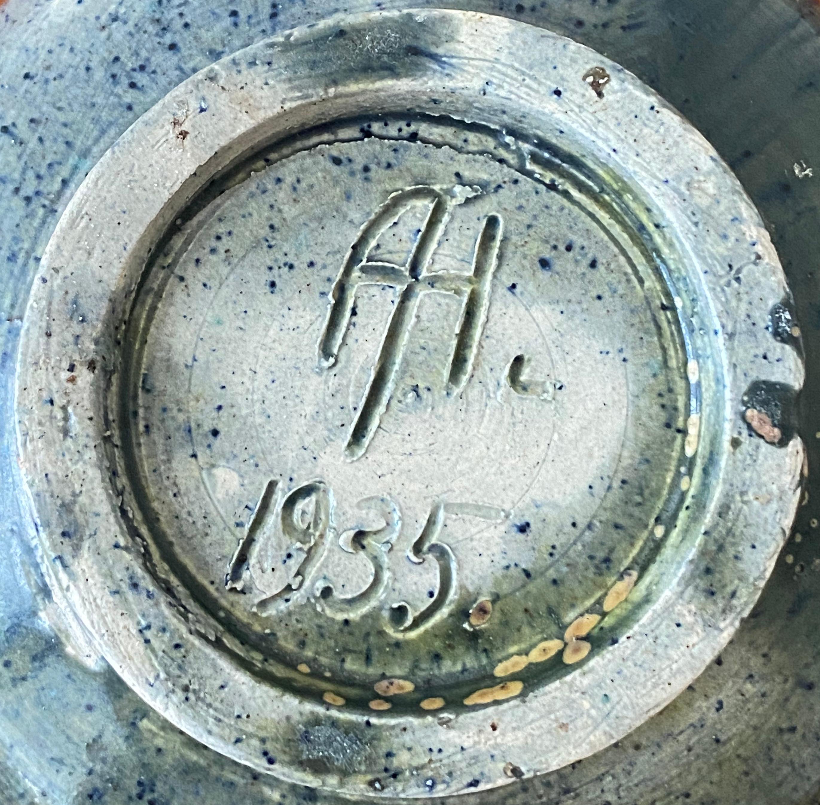 Blau glasierte Vase von Annikki Hovisaari (Skandinavische Moderne) im Angebot