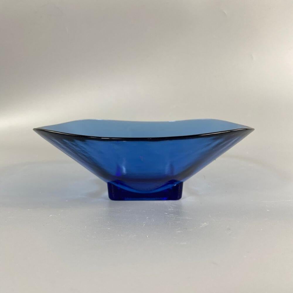 Glazed Blue glazed vintage glass bowl