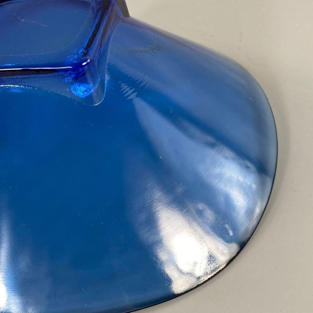 Glass Blue glazed vintage glass bowl