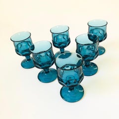 Calici blu - Kings Crown di Indiana Glass - Set di 6 calici