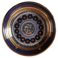 Blue + Gold Ceramic Bowl by Georges Pelletier, France, 1960s