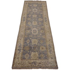 Blue-Gray Oushak Gallery Runner