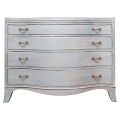 Used Blue Gray Serpentine Four Drawer Chest of Drawers