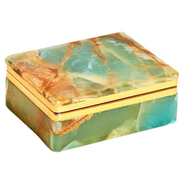 Blue/Green Alabaster Box at 1stDibs
