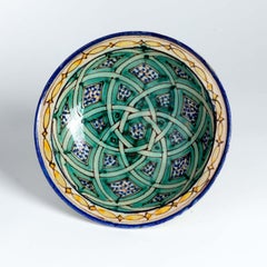 Blue, Green, and Yellow Moroccan Bowl, early 20th Century
