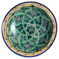 Blue, Green, and Yellow Moroccan Bowl, early 20th Century