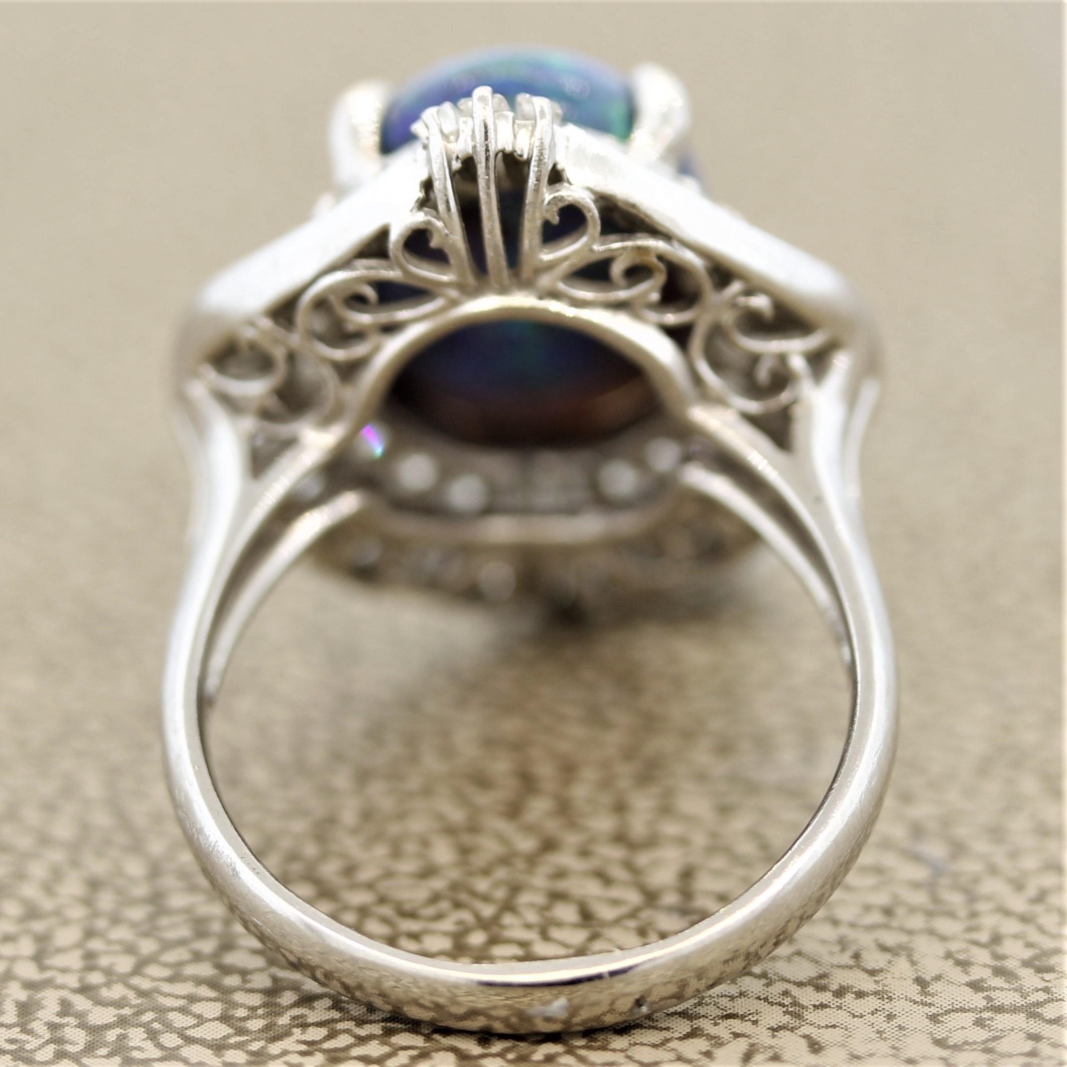 blue green opal ring