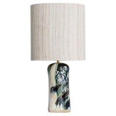 Lampada da tavolo blu, verde e beige di Jeppe Hagedorn, Danimarca, anni '60