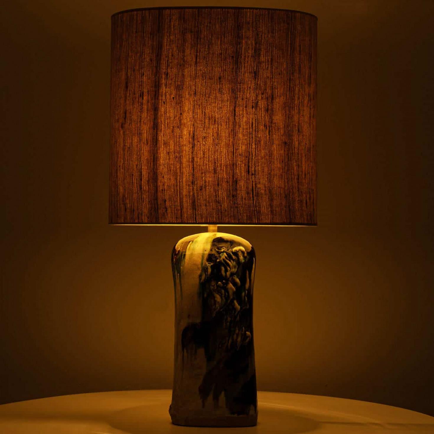 Blue Green Beige Table Lamp by Jeppe Hagendorn, Denmark 1960s en venta 2