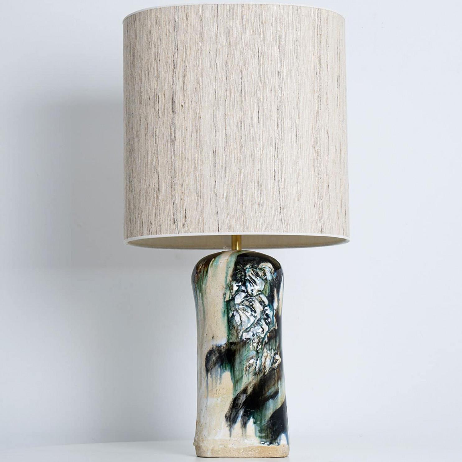 Blue Green Beige Table Lamp by Jeppe Hagendorn, Denmark 1960s en venta 4